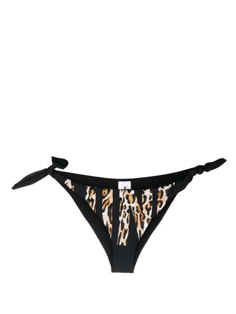 Moschino Leopard Logo Print Bikini Bottoms Farfetch