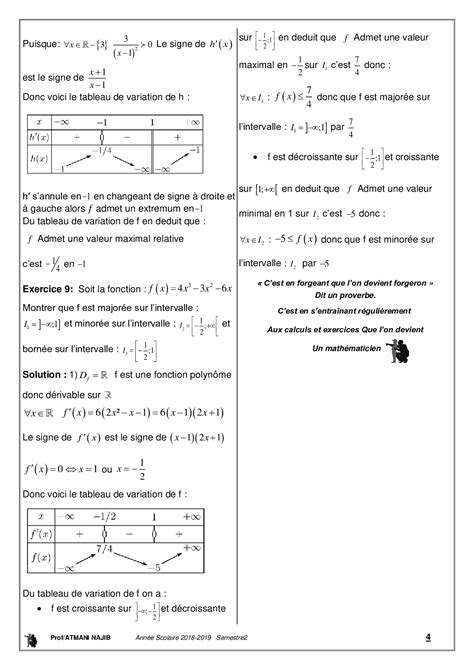 La dérivation Applications Corrigé série d exercices 1 AlloSchool