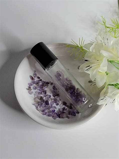 10 Ml Roller Bottle With Amethyst Gemstones Essential Oils Roller Bottles With Mini Gemstones