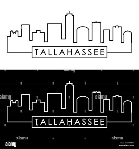 Tallahassee Skyline Linear Style Editable Vector File Stock Vector Image And Art Alamy