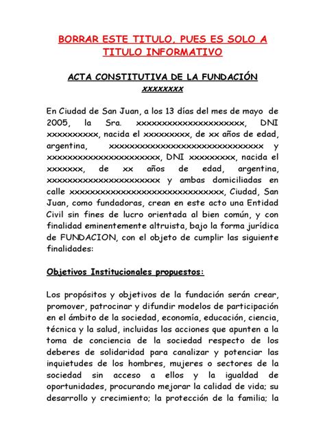 Fundacion Modelo De Estatutov11doc Liquidation Estate Law