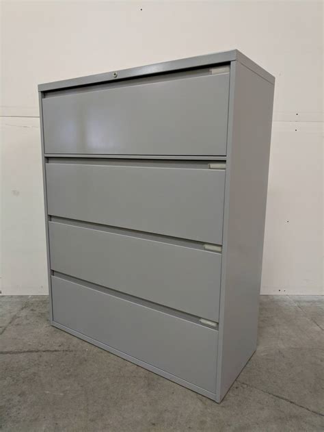 Gray Gray Steelcase 4 Drawer Lateral Filing Cabinet 42 Inch Wide By Steelcase