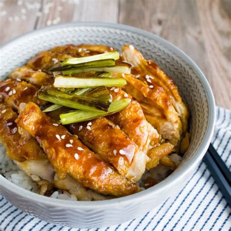 Chicken Teriyaki Don Donburi With Crispy Skin