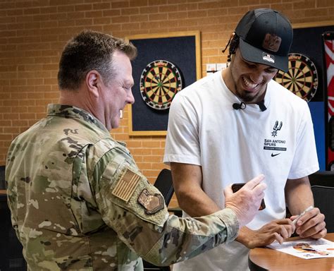 149th Fighter Wing Hosts San Antonio Spurs Point Guard Tre Jones