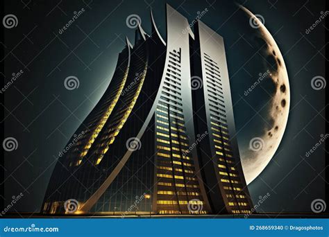 Skyscraper Or Modern Financial Building District Center With Big