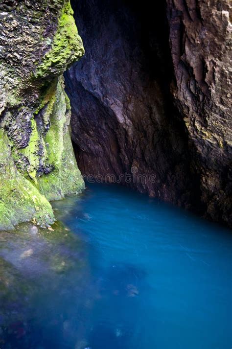 Blue Nature Pool Near Waterfall Stock Image - Image of nature ...