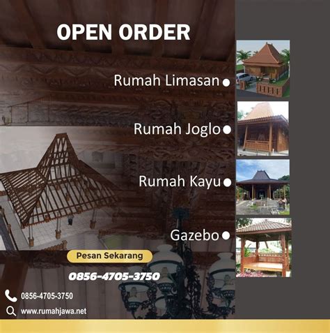 OPEN ORDER Rumah Joglo Rumah Limasan Rumah Kayu Gazebo Jual Joglo