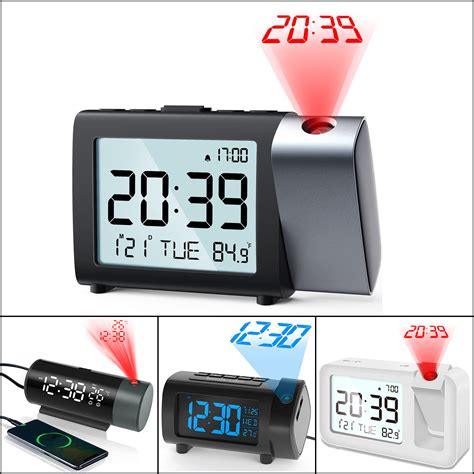 Projection Alarm Clock For Bedroom Digital Alarm Clock Radio With Usb