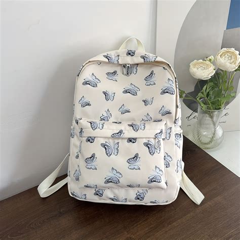 Chic Cow Print Backpack Trendy Zipper Rucksack Womens Travel Diaper Bag