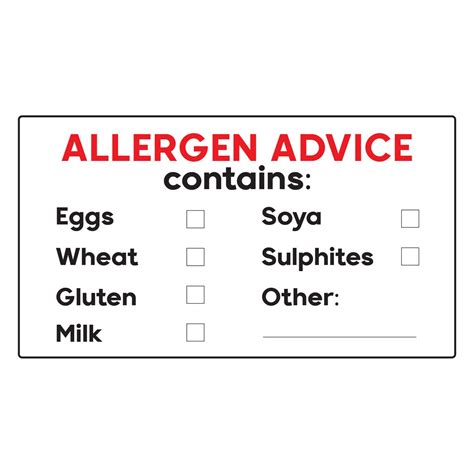 65 Cake Allergen Stickers Food Allergy Labels Tick Box Bakers Etsy