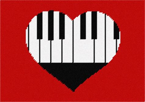 Needlepoint Canvas - Heart Piano