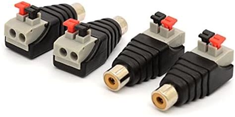 Adaptador De Enchufe Macho RCA A Terminal AV Hembra De 2 Tornillos Para