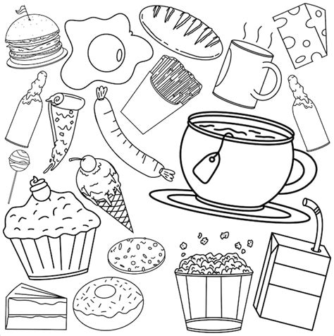 Premium Vector Sketch Doodle Foods