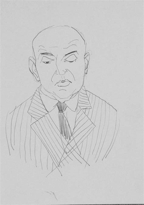 Poet Alojz Gradnik Portrait Drawing Drawings Male Sketch