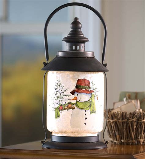 Battery Operated Snowman Lantern Indoor Holiday Decorations Holiday