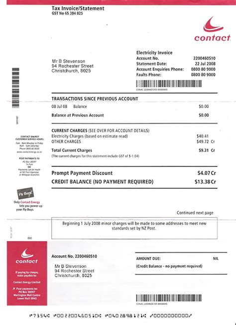 New Zealand Electric Bill Template Psd Photoshop File