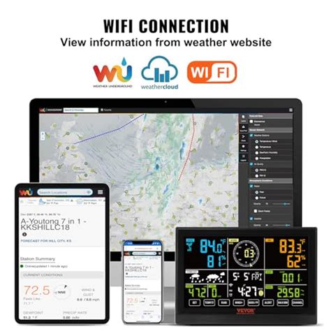 Vevor Wifi Weather Station 7 In 1 Yt60234 Indooroutdoor