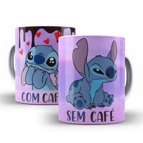 Caneca Stitch Café e sem Café Elo7 Produtos Especiais