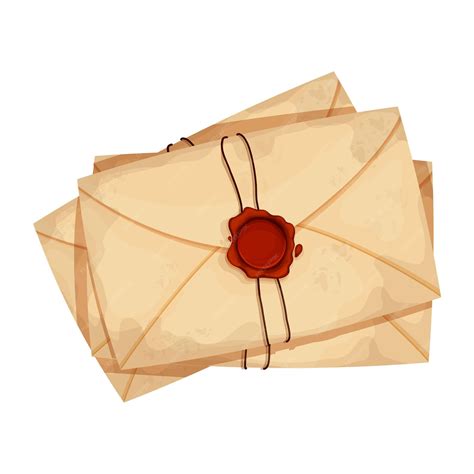 Premium Vector Pile Of Envelope Letters With Wax Seal And Rope