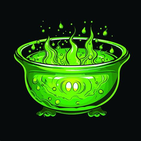 Premium Vector Witch Cauldron With Bubbling Liquid Magic Potion Symbol Of Witchcraft Dark