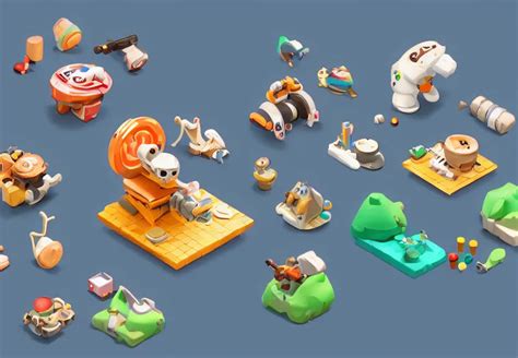 Isometric Chubby Cute Cannon Clean Cartoon Octane Stable Diffusion