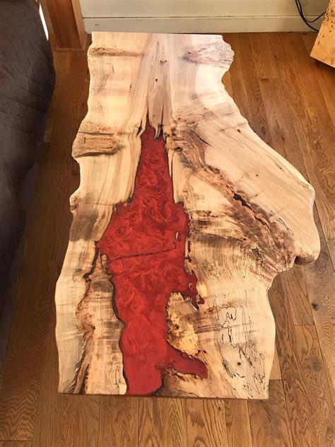 Custom Made Live Edge Maple Resin Table By Martin Rustics CustomMade