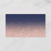 Chic Faux Rose Gold Glitter Navy Blue Registry Enclosure Card Zazzle