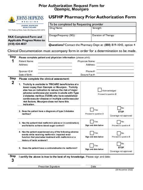 Ozempic Mounjaro Prior Authorization Request Form Fill Out And Sign