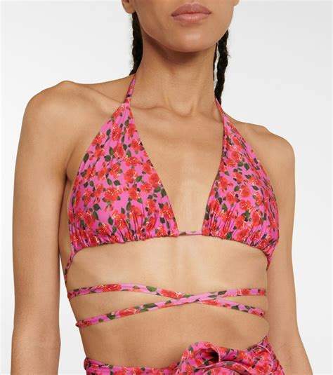 Magda Butrym Floral Triangle Bikini Top Magda Butrym