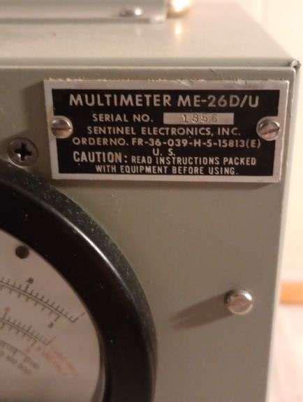 Sentinel Military Vacuum Multimeter Tube Lil Dusty Online Auctions