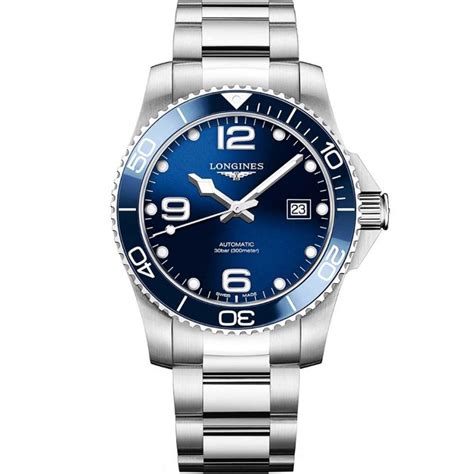 Longines Mens Hydroconquest 41mm Automatic Blue Ceramic Bezel Watch L3