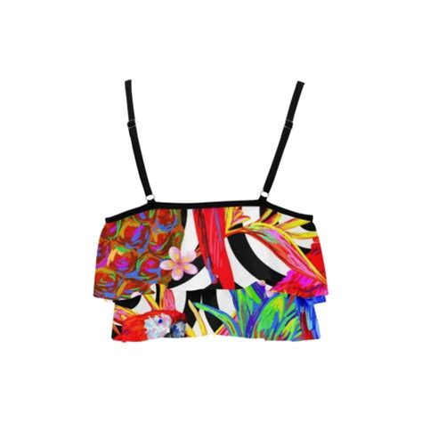 Custom Double Ruffle Bikini Top Design Your Own Interestprint