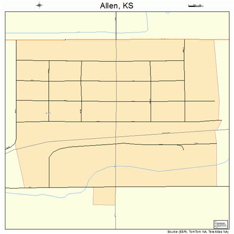 Allen Kansas Street Map 2001275