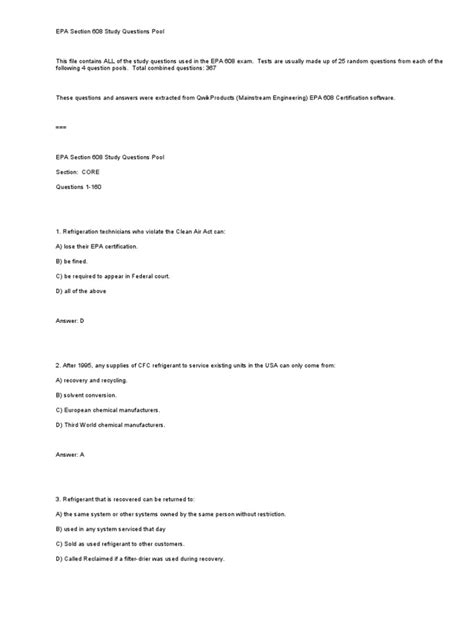 Epa 608 Certification Test Questions Chlorofluorocarbon Ozone Depletion