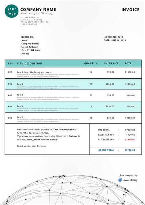 Free PDF Invoice Templates InvoiceBerry