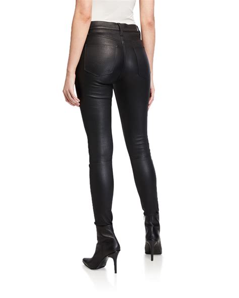 Hudson Barbara High Rise Super Skinny Leather Pants Neiman Marcus