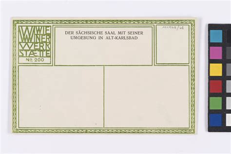 Postkarte der Wiener Werkstätte Nr 200 Der Sächsische Sall mit seiner