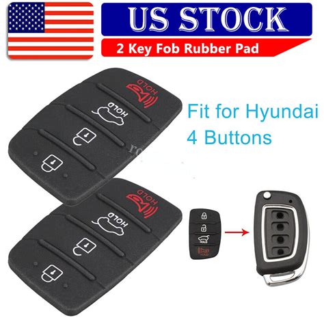 2 For 2015 2016 2017 2018 2019 Hyundai Sonata Key Fob Case Rubber Pad 4