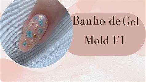 Banho De Gel No Molde F1 Flor Seca E Folha De Ouro Encapsulada