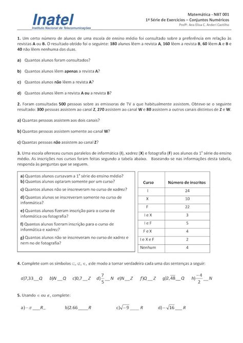 Pdf S Rie De Exerc Cios Conjuntos Num Ricos Dokumen Tips