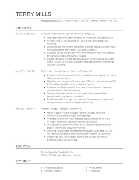 Associate Vice President Resume Examples and Tips - Zippia