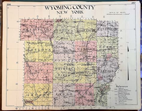 Century Map Of Wyoming County New York Ebay