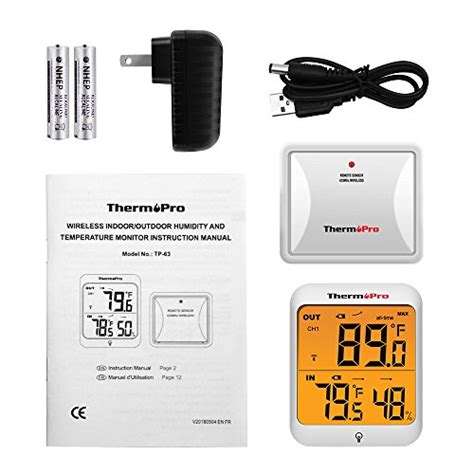 Thermopro Tp Digital Wireless Hygrometer Indoor Outdoor Thermometer