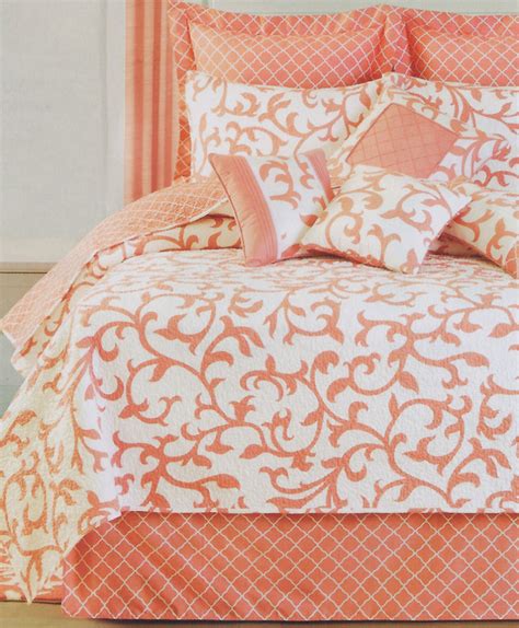 Serendipity Coral Quilt Coral Bedding Coral Bedroom Home Bedroom