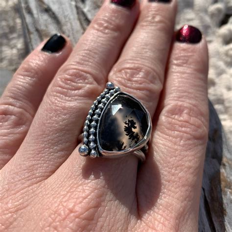 Dendritic Agate Ring Etsy