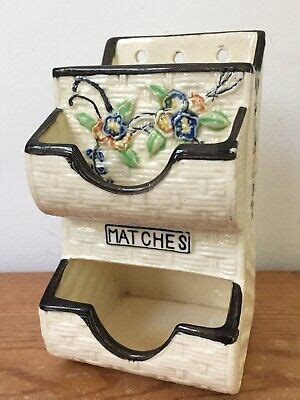 Vintage Hotta Yu Shoten Japan Basketweave Match Wall Mount Pocket