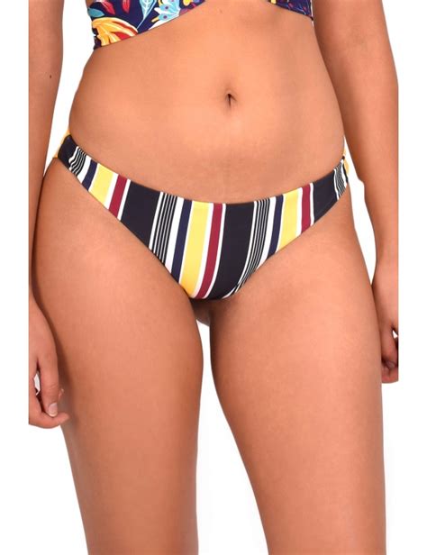 Calzon de bikini Drapeado Estampado negro Samia cl Tamaño S Color