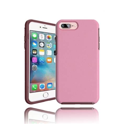 Wholesale Iphone 7 Plus Hard Gummy Hybrid Case Pink