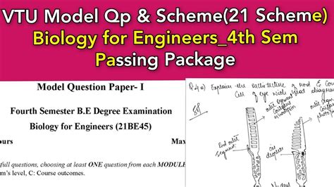 VTU Model QP Scheme Biology For Engineers 21 Scheme You Should Study