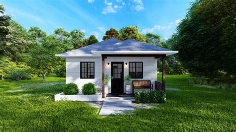 6x7 Meters Small House Floorplan 2 Bedrooms House Plan Modern Small House 1 Story House